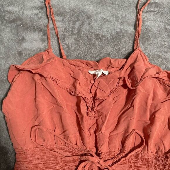 Mine Coquette Ruffle Smocked Waist Cami L - Picture 2 of 7